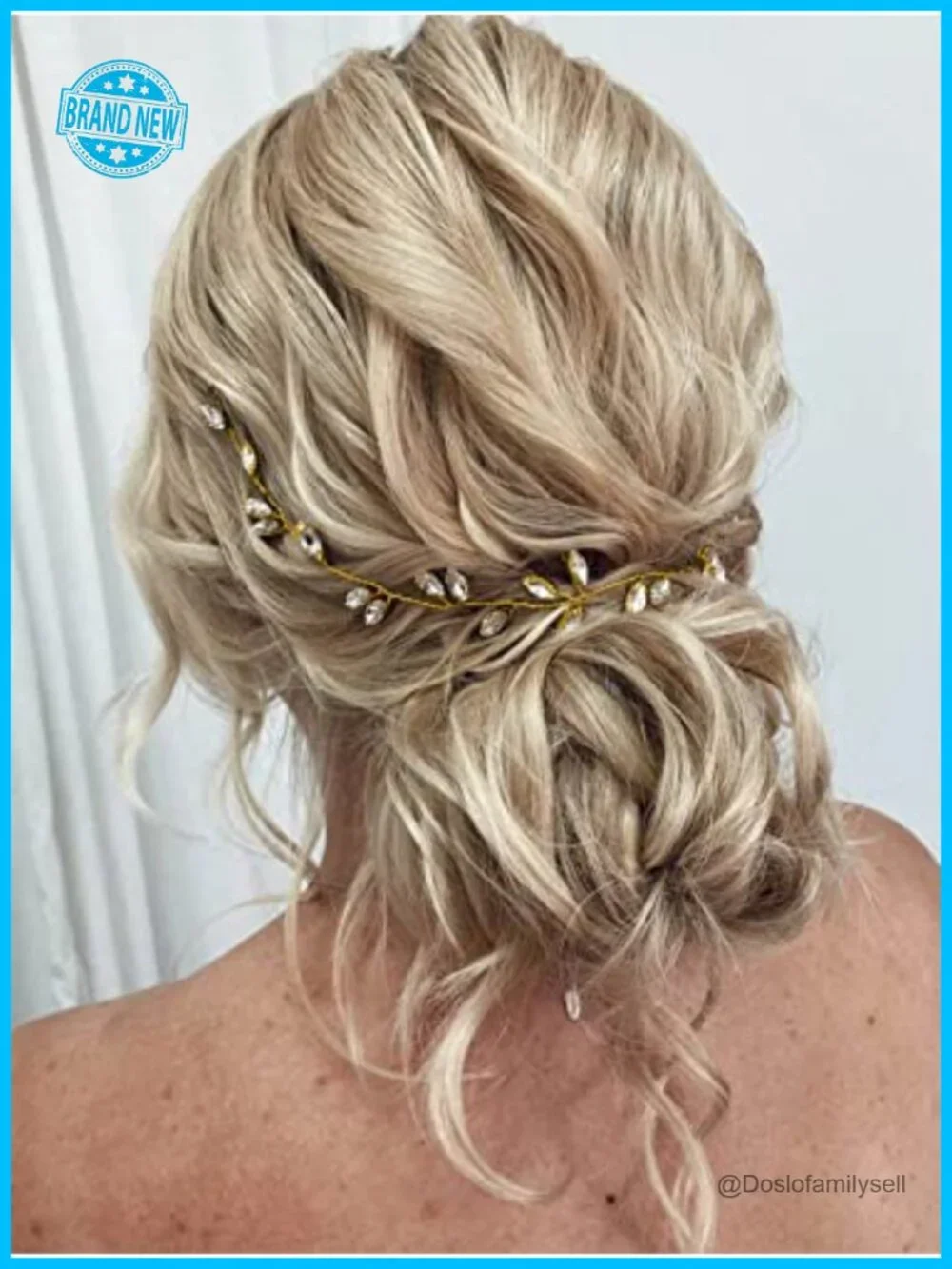 Crystal Rhinestone Wedding Hair Vine Gold Bridal Headpiece